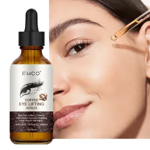 Custom Private Label 30ml Tamanho de Viagem Natural Vegan Orgânico Remover Círculos Escuros Anti-Envelhecimento Anti-Rugas Coffee Eye Essence