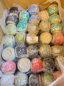 Mother of pearl bambo jar designed with bamboo structure and shell inlay for storage <b>container</b> and decor styling, Vietnam made - Product Image 6