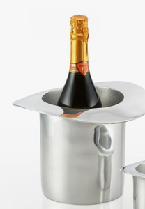 Cubo de Vino de Aluminio Fundido Personalizado con Diseño de Sombrero de Copa, Enfriador de Bebidas Plateado Pulido Creativo, Suministros de Vajilla para Eventos y Catering - Product Image 6
