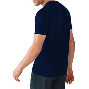 Camiseta de Cuello Redondo Informal de Manga Corta, Transpirable, de Secado Rápido, 100% Algodón, de Color Sólido, para Hombre - Product Image 3