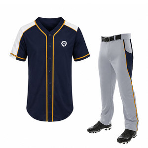 Uniforme de baseball personnalisé pour hommes, maillot à boutons et pantalon assorti, vêtements de sport légers pour l'entraînement et la compétition - Product Image 1