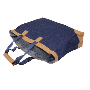 กระเป๋าผ้ายีนส์สีน้ำเงิน12ออนซ์กระเป๋าซิปด้านหน้ากระเป๋าหนังเทียมแฟชั่นใช้ชายหาดของเด็กผู้หญิงกระเป๋าโปรโมชั่น - Product Image 5