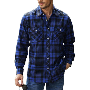 Nouvelle Arrivée Chemises en Flanelle Personnalisées pour Hommes, en Polyester/Coton, Anti-Plis, Écologiques, Respirantes, Tricotées, Décontractées - Product Image 2