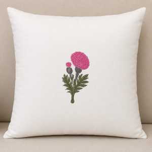 Housse de coussin en toile de coton imprimée à la main, motif floral moderne, pour la maison et l'hôtel - Product Image 1