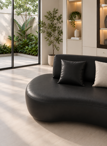 Sofá Esmeralda Moderno Minimalista Sudut Luna Marrón, Conjunto de Sofá Curvo, Tela Premium, Espuma de Alta Densidad, Ecológico, para Sala de Estar - Product Image 5