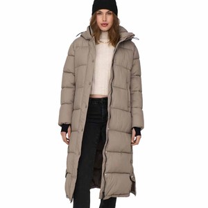 High-End Quality Customization <b>Women</b> Long Woven <b>Winter</b> Quilted Puffer Jacket Regular <b>Coat</b> <b>Waterproof</b> Breathable Reversible - Product Image 3