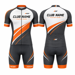 ชุดเสื้อจักรยานผู้ชายแบบสั่งทำพิเศษ พิมพ์ลายแบบ Sublimation พร้อมชื่อสโมสร ผ้าโพลีเอสเตอร์ระบายอากาศ ชุดยูนิฟอร์มสำหรับผู้ใหญ่ - Product Image 1