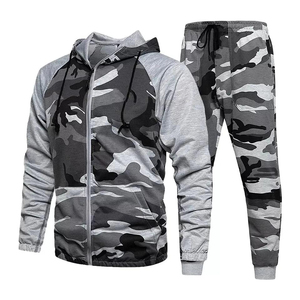 Qualité supérieure Dernière conception Mode Hommes Camouflage Manches Longues Hoodies Pantalon Ensemble Survêtements Joggers 2 Pièces Camo Sport Costume - Product Image 4