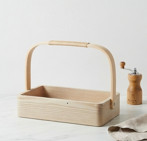 Organizador de cubiertos de madera con divisores resistentes, hecho a mano, para condimentos, cubiertos para fiestas, organizador de mesa. - Product Image 5