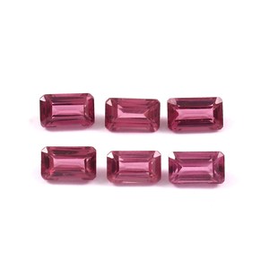 Lot en gros de pierres précieuses naturelles de grenat rhodolite 5x7 mm, taille octogonale, facettées, calibrées, pour la fabrication de bijoux - Product Image 2