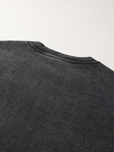 260 GSM 100% Cotton Acid Washed Crew Neck Oversized Fit Blank Print Eco-Friendly Breathable Tee <b>Shirt</b> for Men Knitted Fabric - Product Image 4