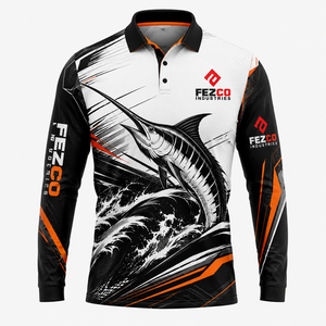Custom Quick Drying Sublimation Fishing Jersey Uv Anti Shirts <b>Men</b> Upf 50+ Long Sleeve Fishing Polo Shirts for Adult - Product Image 2
