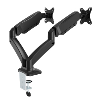 Support de bureau AUKI robuste à double bras pour moniteur, avec ressort à gaz, pour écrans de 13 à 32 pouces, support VESA entièrement articulé, OEM ODM