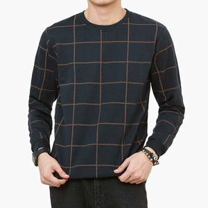 Suéter de punto a cuadros con cuello redondo para hombre, corte regular, informal, para otoño - Product Image 3