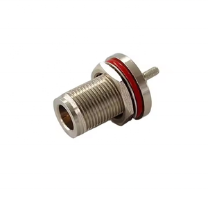 Conector RF Hembra Tipo N con Tuerca de Fijación para Cable Coaxial RG58, Construcción Totalmente en Cobre, 50 Ohmios, Montaje en Panel - Product Image 1