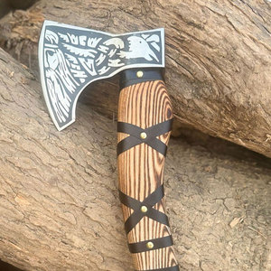 Hacha Vikinga Histórica Industrial, Hecha a Mano, con Cabeza de Acero, Mango de Madera y Empuñadura de Cuero, de Alta Calidad, Regalo Temático Nórdico Tradicional - Product Image 5
