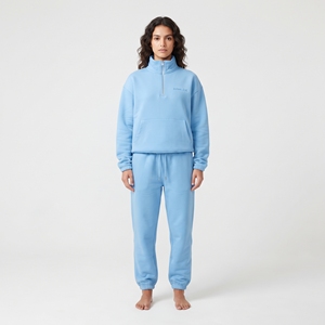 Women's Heavyweight Tracksuit Zip Neck Sweatshirt Wide Leg <b>Jogger</b> <b>Matching</b> <b>Set</b> Solid Color Athletic Casual Wear Wholesale - Product Image 5