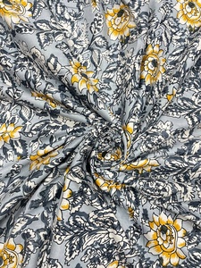 Vendu par le tissu de coton imprimé de bloc de main indien de yard, tissus de coton indien de tissu de coton indien estampillé à la main d'impression traditionnelle - Product Image 3
