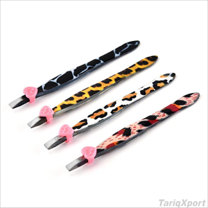 Pinzas de Cejas Premium con Estampado de Leopardo, Mango Rosa, Acero Inoxidable, Punta Puntiaguda, Herramienta de Precisión - Product Image 5
