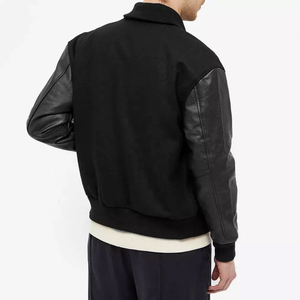 Blouson universitaire OEM pour homme de haute qualité, broderie chenille, personnalisé, style baseball, grandes tailles, manches en cuir, pour l'hiver - Product Image 5