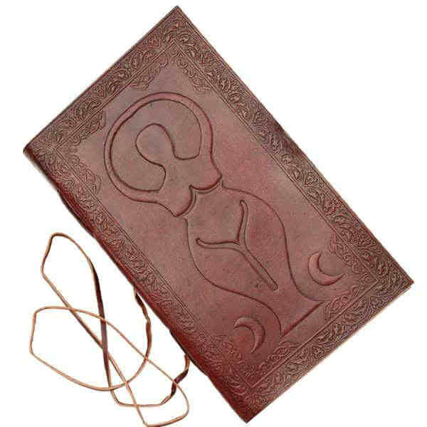Celtic Embossed Goddess or Moon Lady Leather Bound Journals Hardbound Note Sketch Travel Diaries with Latch for Office Use