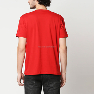 เสื้อยืดคอกลมแขนสั้นพิมพ์ลายการ์ตูนสีแดงสำหรับผู้ชาย ผ้าฝ้ายทรงโอเวอร์ไซส์ สไตล์สตรีท 220 กรัม ผ้าเจอร์ซีย์ - Product Image 3