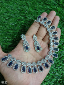 Classic American Diamond Bridal Jewelry <b>Set</b> Two-Piece Necklace and Earrings <b>for</b> <b>Wedding</b> Fashionable Classic Style - Product Image 2