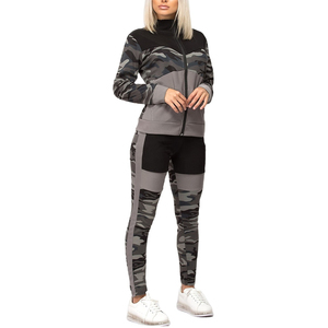 Women's <b>Camouflage</b> Tracksuit Full Sleeve Turtleneck Zipper Sporty Fit Autumn Wear With Side Pockets - Product Image 1