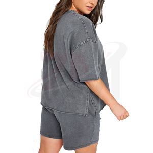 Camiseta Oversize para Mujer, Lavado Ácido, Estilo Vintage, Corte Holgado, Tela de Algodón Suave, Transpirable, Casual, Moda Urbana de Verano - Product Image 3