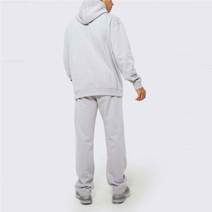2026 Winter Plus Size Hooded Printed Men's Distressed Acid Wash Tracksuit 100% Cotton Customizable 2 in 1 Design - Product Image 2