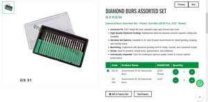 Juego de Fresas de Diamante Surtidas, 30 Piezas, Vástago de 3/32, Brocas Rotatorias para Herramientas de Joyería, Herramientas de Orfebrería |   N.° de artículo GS-31A - Product Image 2