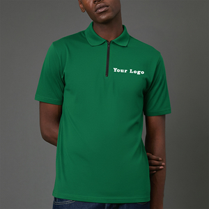 Hot Selling Custom Made Cotton Polyester Quater Zipper Polo T-Shirt For Men Solid Color <b>Classic</b> Fit Breathable Polo Shirt - Product Image 2