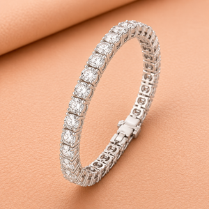 Bracelet tennis Radiant Crown Diamond plaqué argent certifié IGI pureté 14 carats VBR JEWELS Bijoux élégants de luxe pour femmes - Product Image 1