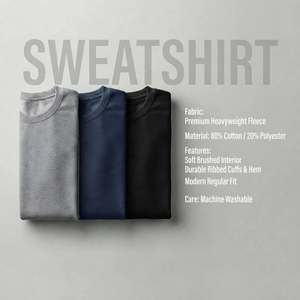 Plain Maroon Cotton Crewneck Sweatshirt Long Sleeve <b>Pullover</b> <b>Men</b> Casual Winter Fleece Tops Custom Logo Wholesale - Product Image 4