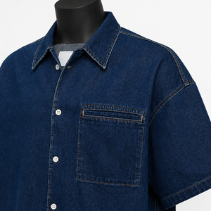 Proveedor de Camisas de Mezclilla para Hombre al por Mayor, Camisa Casual de Gran Tamaño con Botones, Estilo Urbano - Product Image 6