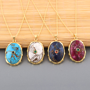 Oval CZ Stone Elegant Statement 18k Gold Plated Fashion Wedding Wholesale Latest Design Everyday Jewelry Wedding Birthday Gift - Product Image 1