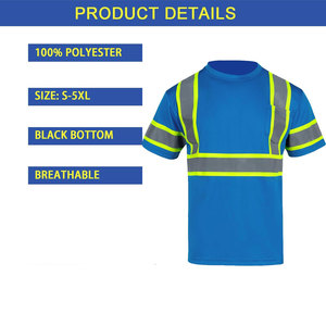 เสื้อเชิ้ตนิรภัยโพลีเอสเตอร์ 100% สวมใส่สบาย ระบายอากาศได้ดี มีแถบสะท้อนแสง สำหรับงานโลจิสติกส์ รับสกรีนโลโก้ตามแบบ - Product Image 2