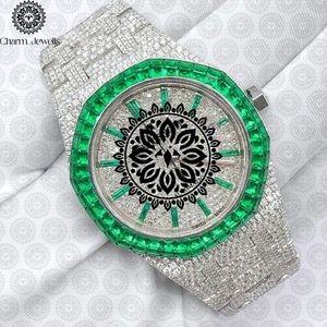 Reloj de Lujo para Hombre Charm_Jewells, Acero Inoxidable, Esfera de 40 mm, Correa de 20 mm, Bisel con Diamantes, Cierre Oculto con Botón, Movimiento Mecánico - Product Image 2