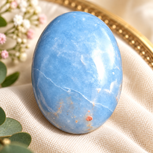 SoulWise Oval Blue Fluorite <b>Crystal</b> Stone Polished Semi-Precious Gemstone for Feng Shui Home Decoration - Product Image 4