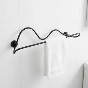 Toallero Metálico de Diseño Moderno, Soporte de Pared para Toallas de Baño, Negro Mate, Organizador Decorativo para Decoración del Hogar - Product Image 3