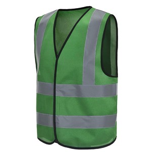 Gilet de sécurité réfléchissant vert pour homme, col en V, respirant, léger, en toile, réversible, vêtement d'extérieur décontracté pour l'automne, tenue de travail - Product Image 3