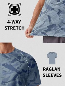 <b>Men</b> Athletic Swimming Short Sleeve <b>Stretch</b> Fit Water Sports Shirt for Swimming Breathable Protection Beachwear Apparel - Product Image 4