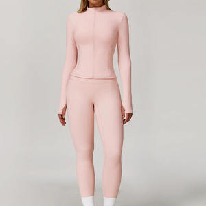 Conjunto Deportivo Personalizado al por Mayor con Logotipo, Ropa Deportiva para Mujer, Traje de Gimnasio, Conjunto de Yoga de 2 Piezas con Efecto Levanta Glúteos, Tallas Grandes - Product Image 4