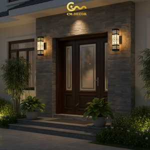 Applique murale noire Viet Nam CM Decor acier/inox carrée / rectangulaire 3500K (blanc chaud) LED pour salon / chambre / couloir - Product Image 3