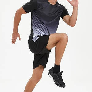 Vêtements de sport pour hommes : shorts et t-shirts à manches longues, ensembles de tenues athlétiques respirantes et à séchage rapide pour la course à pied et l'entraînement en salle de sport - Product Image 2