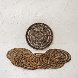 <b>Round</b> wicker placemats new arrival table decor accessory hand woven natural rattan placemat - Product Image 2