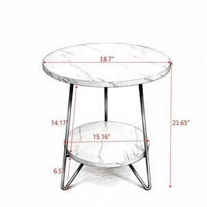 Comodino Moderno in Stile Antico con Accenti in Mango e Pino, Tavolino in Acciaio Inossidabile per Camera da Letto, Arredamento per Appartamento o Casa - Product Image 3