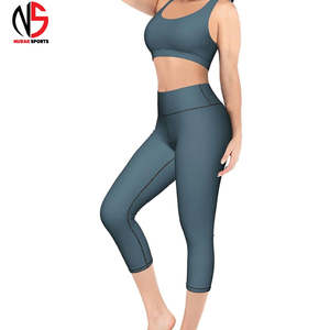 NURAK Wear XXL Women's Yoga Set Breathable Quick Dry Sports Bra <b>Leggings</b> Custom Logo Waist Solid <b>Pattern</b> for Workout In 2026 - Product Image 2