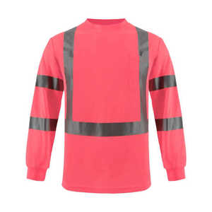 Camiseta de Seguridad de Manga Larga de Poliéster Fluorescente de Alta Visibilidad, Transpirable y de Secado Rápido, con Bolsillo Frontal en el Pecho y Logotipo Personalizado - Product Image 5