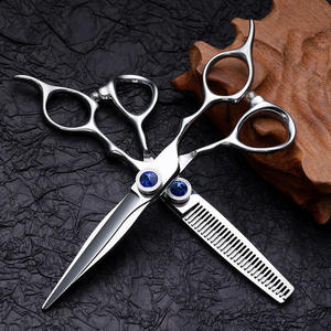 Ciseaux de coiffure professionnels pour barbier, acier inoxydable 440C, lame tranchante, pour droitier, manche long léger, 32 dents - Product Image 4